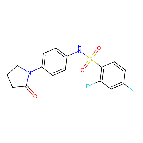 2,4-difluoro-N-(4-(2-oxopyrrolidin-1-yl)phenyl)benzenesulfonamide structure