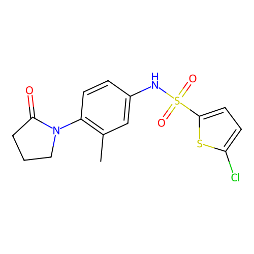 5-chloro-N-[3-methyl-4-(2-oxopyrrolidin-1-yl)phenyl]thiophene-2-sulfonamide structure