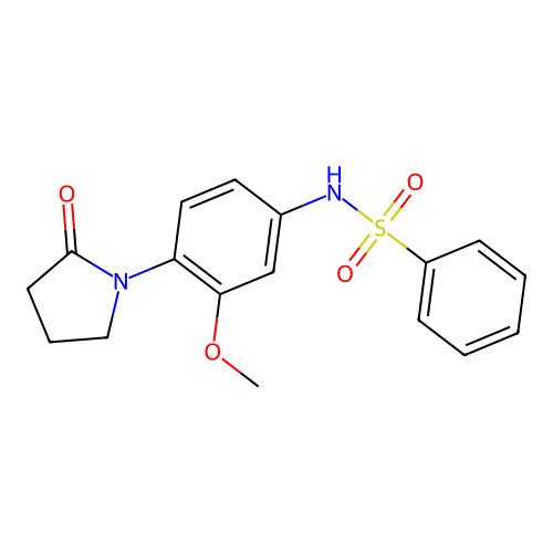 N-[3-methoxy-4-(2-oxopyrrolidin-1-yl)phenyl]benzenesulfonamide structure