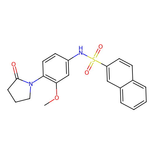 N-[3-methoxy-4-(2-oxopyrrolidin-1-yl)phenyl]naphthalene-2-sulfonamide structure