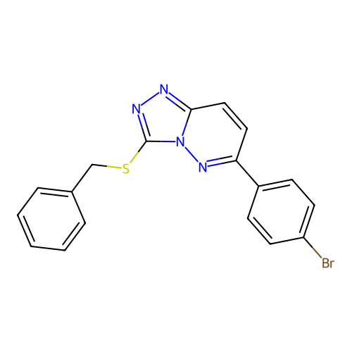 3-Benzylsulfanyl-6-(4-bromophenyl)-[1,2,4]triazolo[4,3-b]pyridazine structure