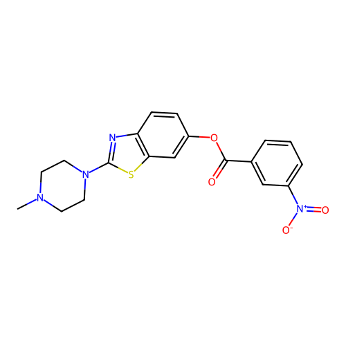 2-(4-Methylpiperazin-1-yl)benzo[d]thiazol-6-yl 3-nitrobenzoate structure