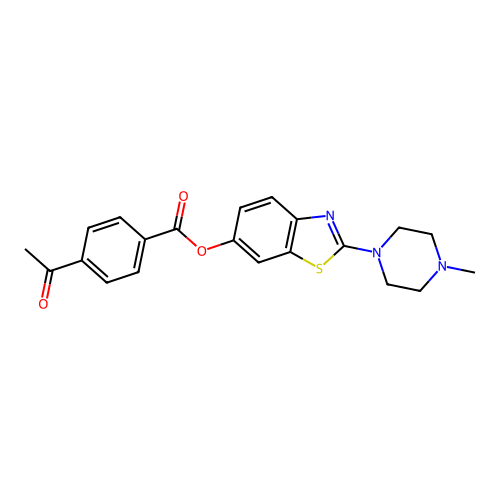 2-(4-Methylpiperazin-1-yl)benzo[d]thiazol-6-yl 4-acetylbenzoate structure