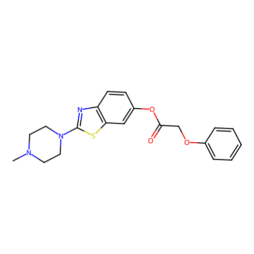 2-(4-Methylpiperazin-1-yl)benzo[d]thiazol-6-yl 2-phenoxyacetate structure