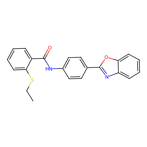N-(4-(benzo[d]oxazol-2-yl)phenyl)-2-(ethylthio)benzamide structure