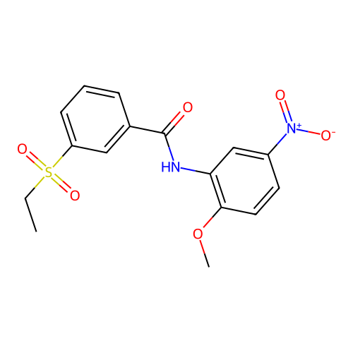 3-ethylsulfonyl-N-(2-methoxy-5-nitrophenyl)benzamide structure