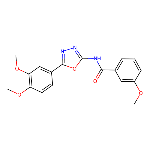 N-[5-(3,4-dimethoxyphenyl)-1,3,4-oxadiazol-2-yl]-3-methoxybenzamide structure