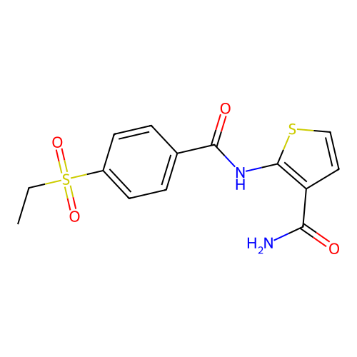 2-(4-(Ethylsulfonyl)benzamido)thiophene-3-carboxamide structure