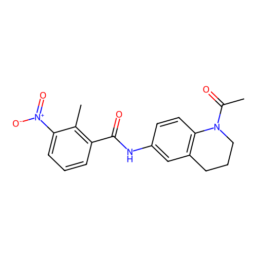 N-(1-acetyl-1,2,3,4-tetrahydroquinolin-6-yl)-2-methyl-3-nitrobenzamide structure