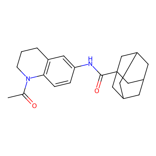 N-(1-acetyl-3,4-dihydro-2H-quinolin-6-yl)adamantane-1-carboxamide structure