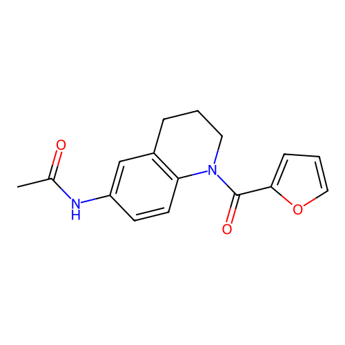 N-(1-(furan-2-carbonyl)-1,2,3,4-tetrahydroquinolin-6-yl)acetamide structure