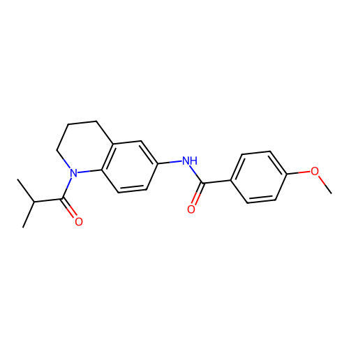 N-(1-isobutyryl-1,2,3,4-tetrahydroquinolin-6-yl)-4-methoxybenzamide structure