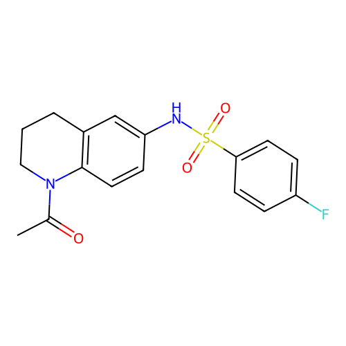 N-(1-acetyl-3,4-dihydro-2H-quinolin-6-yl)-4-fluorobenzenesulfonamide structure