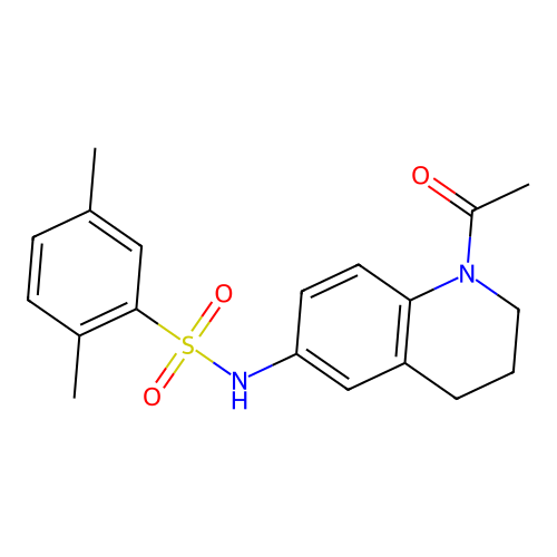 N-(1-acetyl-3,4-dihydro-2H-quinolin-6-yl)-2,5-dimethylbenzenesulfonamide structure