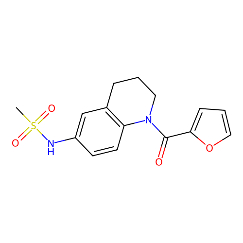 N-(1-(furan-2-carbonyl)-1,2,3,4-tetrahydroquinolin-6-yl)methanesulfonamide structure