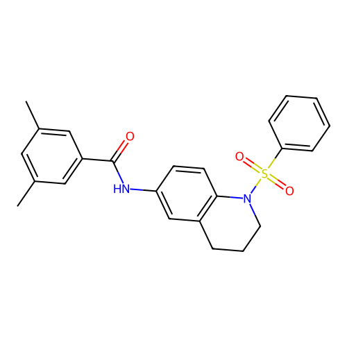N-[1-(benzenesulfonyl)-3,4-dihydro-2H-quinolin-6-yl]-3,5-dimethylbenzamide structure