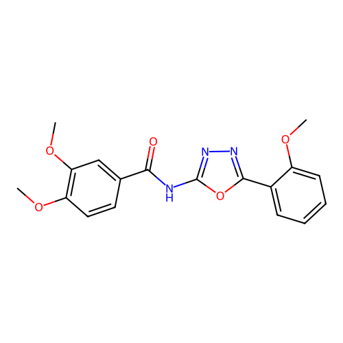 3,4-dimethoxy-N-[5-(2-methoxyphenyl)-1,3,4-oxadiazol-2-yl]benzamide structure