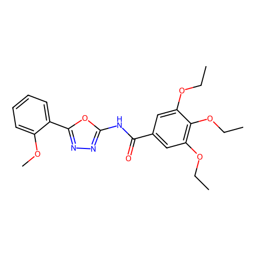 3,4,5-triethoxy-N-[5-(2-methoxyphenyl)-1,3,4-oxadiazol-2-yl]benzamide structure