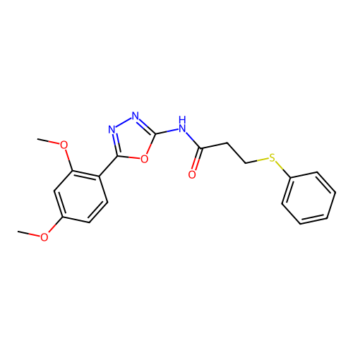 N-(5-(2,4-dimethoxyphenyl)-1,3,4-oxadiazol-2-yl)-3-(phenylthio)propanamide structure