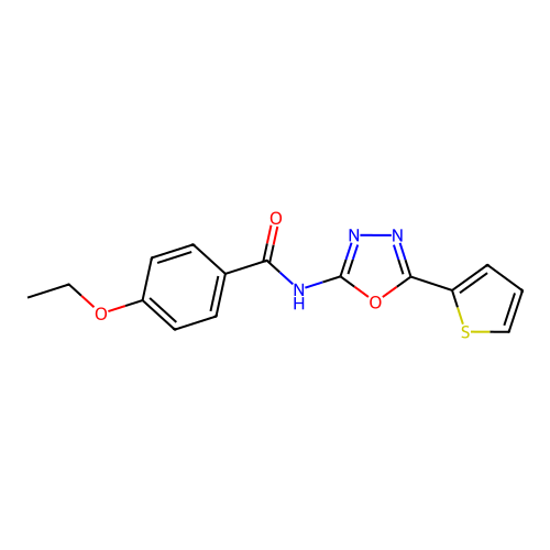 4-ethoxy-N-(5-(thiophen-2-yl)-1,3,4-oxadiazol-2-yl)benzamide structure