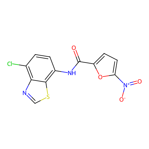 N-(4-chloro-1,3-benzothiazol-7-yl)-5-nitrofuran-2-carboxamide structure
