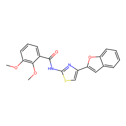 N-[4-(1-benzofuran-2-yl)-1,3-thiazol-2-yl]-2,3-dimethoxybenzamide structure