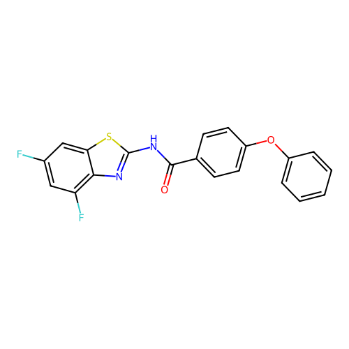 N-(4,6-difluoro-1,3-benzothiazol-2-yl)-4-phenoxybenzamide structure