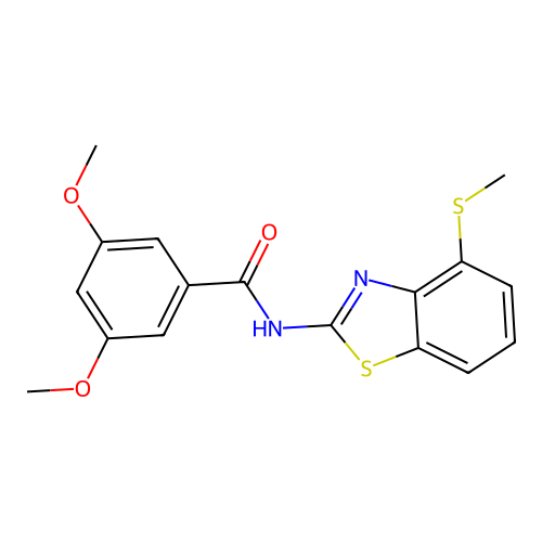 3,5-dimethoxy-N-(4-(methylthio)benzo[d]thiazol-2-yl)benzamide structure