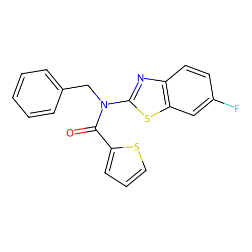 N-benzyl-N-(6-fluorobenzo[d]thiazol-2-yl)thiophene-2-carboxamide structure