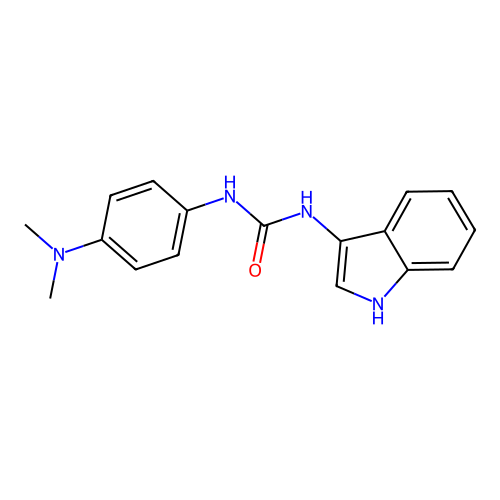 1-[4-(dimethylamino)phenyl]-3-(1H-indol-3-yl)urea structure