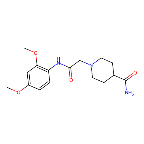 1-(2-((2,4-Dimethoxyphenyl)amino)-2-oxoethyl)piperidine-4-carboxamide structure