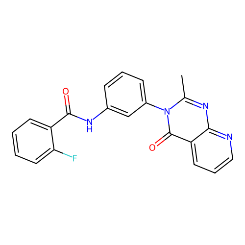 2-fluoro-N-[3-(2-methyl-4-oxopyrido[2,3-d]pyrimidin-3-yl)phenyl]benzamide structure