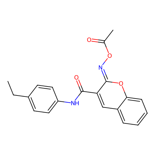 (Z)-2-(acetoxyimino)-N-(4-ethylphenyl)-2H-chromene-3-carboxamide structure