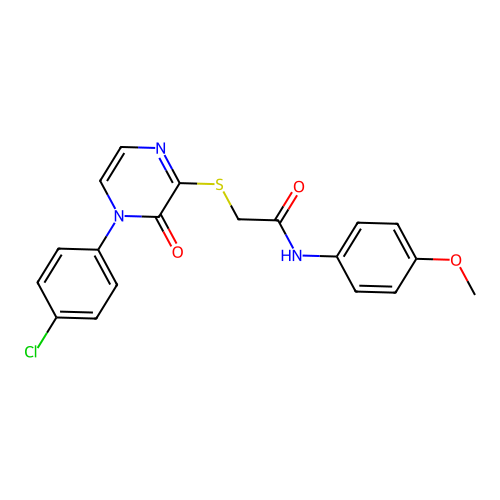 2-[4-(4-chlorophenyl)-3-oxopyrazin-2-yl]sulfanyl-N-(4-methoxyphenyl)acetamide structure