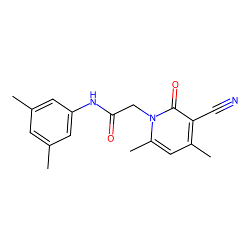 2-(3-cyano-4,6-dimethyl-2-oxopyridin-1(2H)-yl)-N-(3,5-dimethylphenyl)acetamide structure