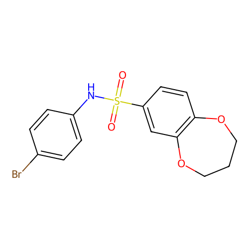 N-(4-bromophenyl)-3,4-dihydro-2H-1,5-benzodioxepine-7-sulfonamide structure