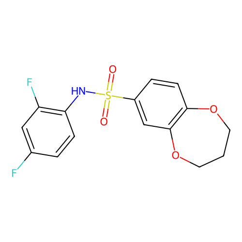 N-(2,4-difluorophenyl)-3,4-dihydro-2H-1,5-benzodioxepine-7-sulfonamide structure