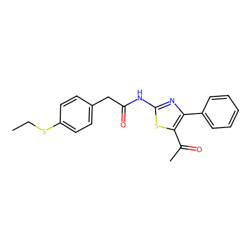 N-(5-acetyl-4-phenylthiazol-2-yl)-2-(4-(ethylthio)phenyl)acetamide structure
