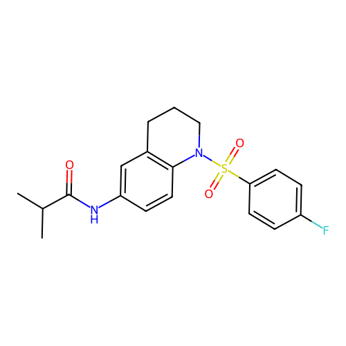 N-(1-((4-fluorophenyl)sulfonyl)-1,2,3,4-tetrahydroquinolin-6-yl)isobutyramide structure