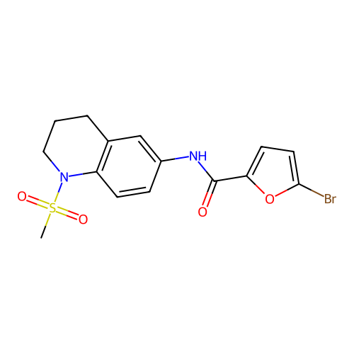 5-bromo-N-(1-methylsulfonyl-3,4-dihydro-2H-quinolin-6-yl)furan-2-carboxamide structure
