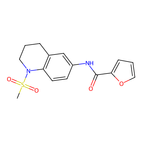 N-(1-methylsulfonyl-3,4-dihydro-2H-quinolin-6-yl)furan-2-carboxamide structure