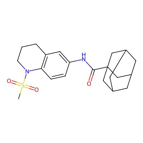 N-(1-methylsulfonyl-3,4-dihydro-2H-quinolin-6-yl)adamantane-1-carboxamide structure