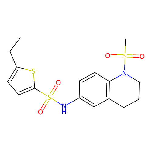 5-ethyl-N-(1-methylsulfonyl-3,4-dihydro-2H-quinolin-6-yl)thiophene-2-sulfonamide structure