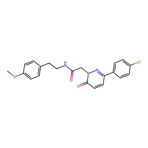 2-(3-(4-chlorophenyl)-6-oxopyridazin-1(6H)-yl)-N-(4-methoxyphenethyl)acetamide structure