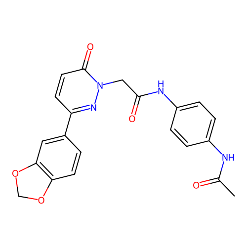 N-(4-acetamidophenyl)-2-[3-(1,3-benzodioxol-5-yl)-6-oxopyridazin-1-yl]acetamide structure