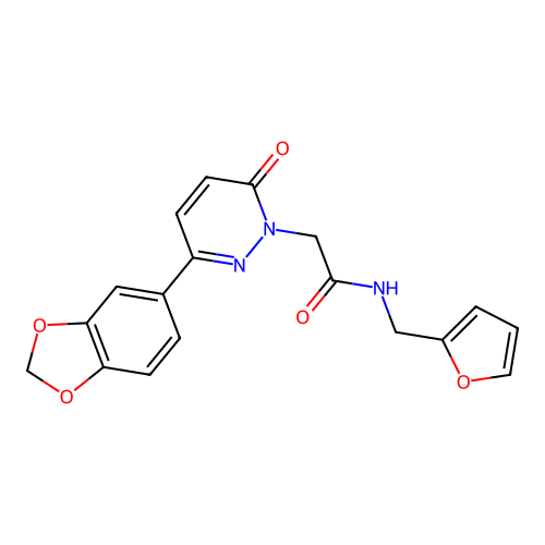 2-[3-(1,3-benzodioxol-5-yl)-6-oxopyridazin-1-yl]-N-(furan-2-ylmethyl)acetamide structure
