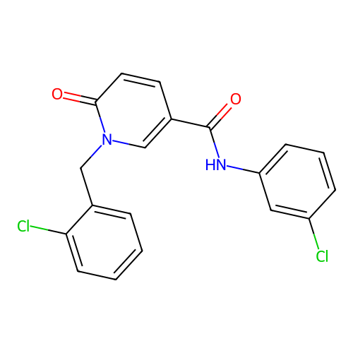 N-(3-chlorophenyl)-1-[(2-chlorophenyl)methyl]-6-oxopyridine-3-carboxamide structure