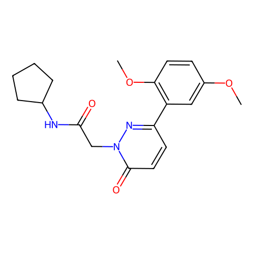 N-cyclopentyl-2-[3-(2,5-dimethoxyphenyl)-6-oxopyridazin-1-yl]acetamide structure