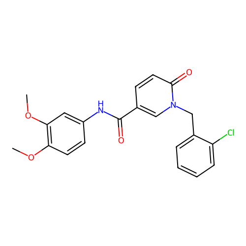 1-[(2-chlorophenyl)methyl]-N-(3,4-dimethoxyphenyl)-6-oxopyridine-3-carboxamide structure
