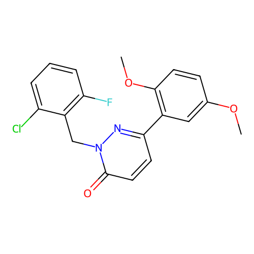 2-[(2-Chloro-6-fluorophenyl)methyl]-6-(2,5-dimethoxyphenyl)pyridazin-3-one structure